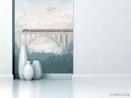 Фотообои Поезд на мосту в детскую - 1