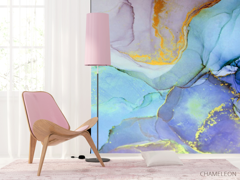 Фотошпалери Синьо-фіолетовий флюїд - 4