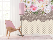 Фотошпалери квіти з мереживом - 4