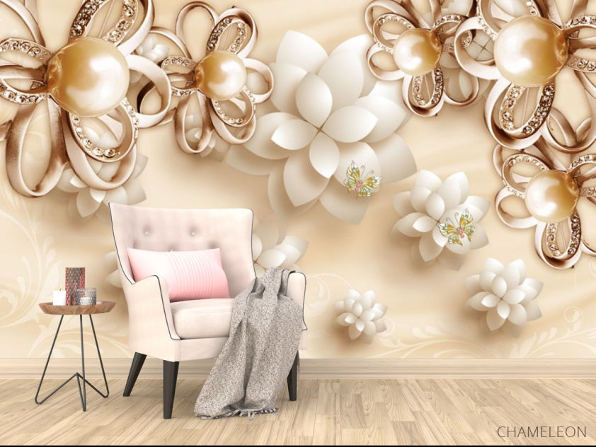 Фотообои Золотые брошки 3д - 4