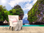 Фотообои лодка у скал - 4