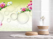Фотошпалери 3д квіти з кільцями - 2