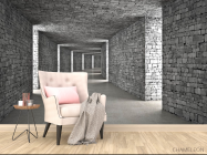 Фотообои Серый 3д тоннель - 4