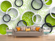 Фотообои Круги зелёные 3д - 1