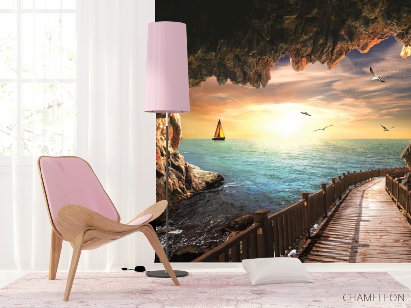 Фотошпалери Вид з печери на море - 4