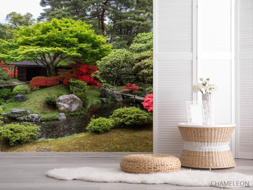 Фотошпалери струмочок біля будинку - 2