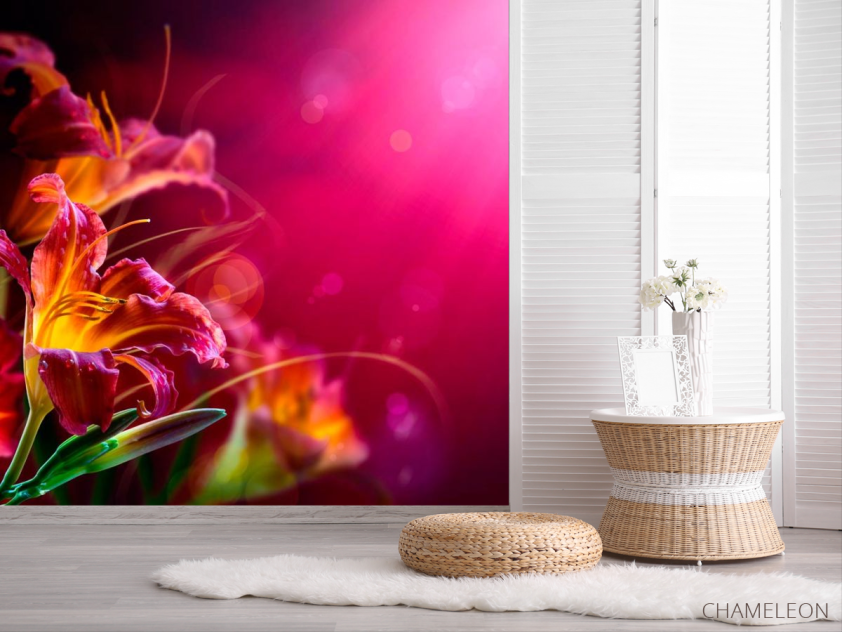 Фотошпалери Малинові лілії - 2