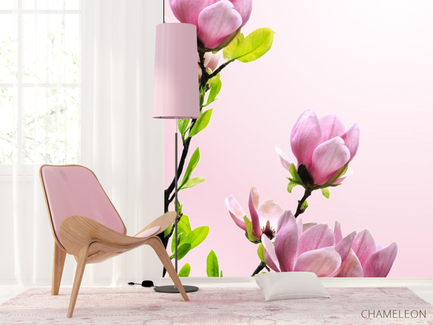 Фотошпалери гілка з рожевими квіточками - 4