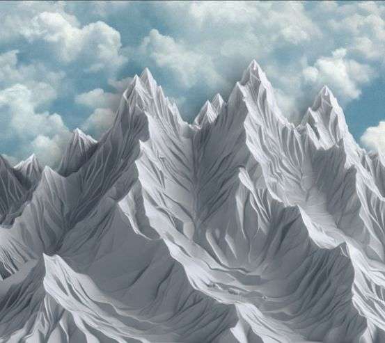 Фотообои 3д горы голубые с небом Фотообои 3д горы голубые с небом 34341