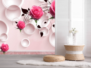 Фотошпалери 3д троянди і кола - 2