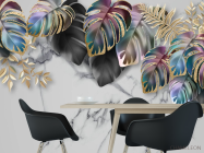 Фотошпалери Тропічні листя на мармурі - 1