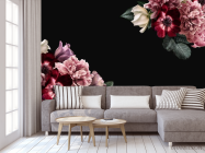 Фотообои Цветочный микс на чёрном - 3