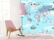 Фотошпалери блакитна карта дитяча українською - 4