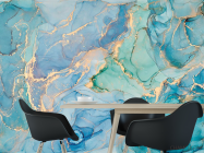 Фотошпалери яскравий блакитний Fluid art - 1