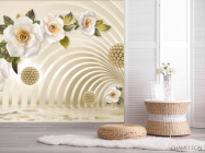 Фотошпалери 3Д тунель з квітами - 2