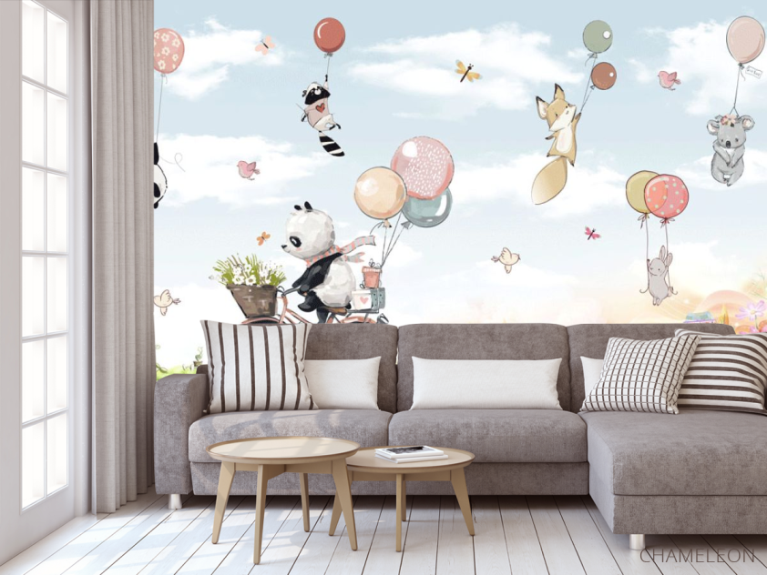 Фотообои Звери и воздушные шарики - 3