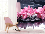 Фотошпалери Бузкові квіти і камені - 4