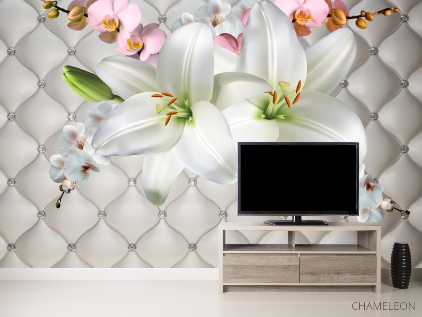 Фотообои Лилия на ткани - 2