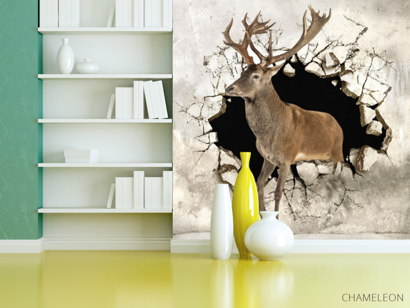 Фотообои Олень из стены - 3