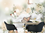 Фотообои Бабочки над розами - 1