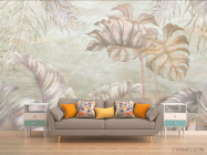 Фотообои Розовые тропические листья - 1