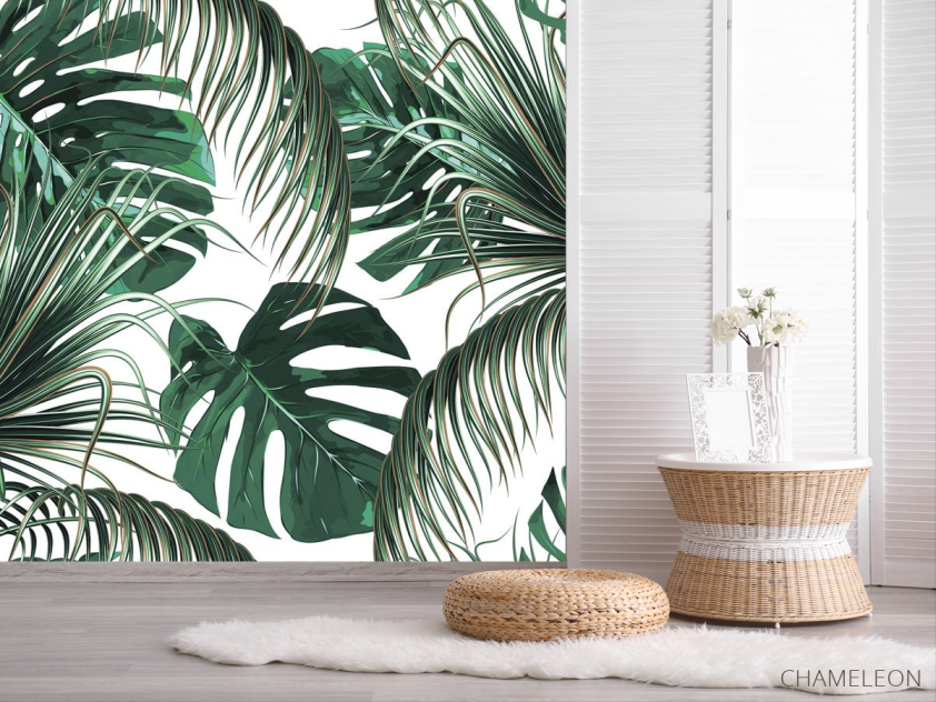 Фотошпалери Зелені тропічні листя - 2