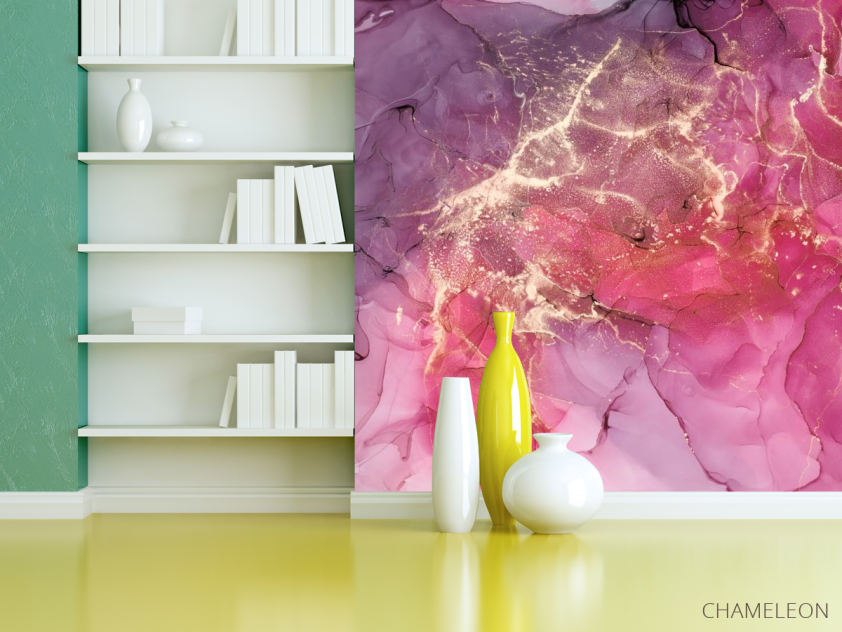 Фотошпалери яскравий рожевий Fluid art - 3