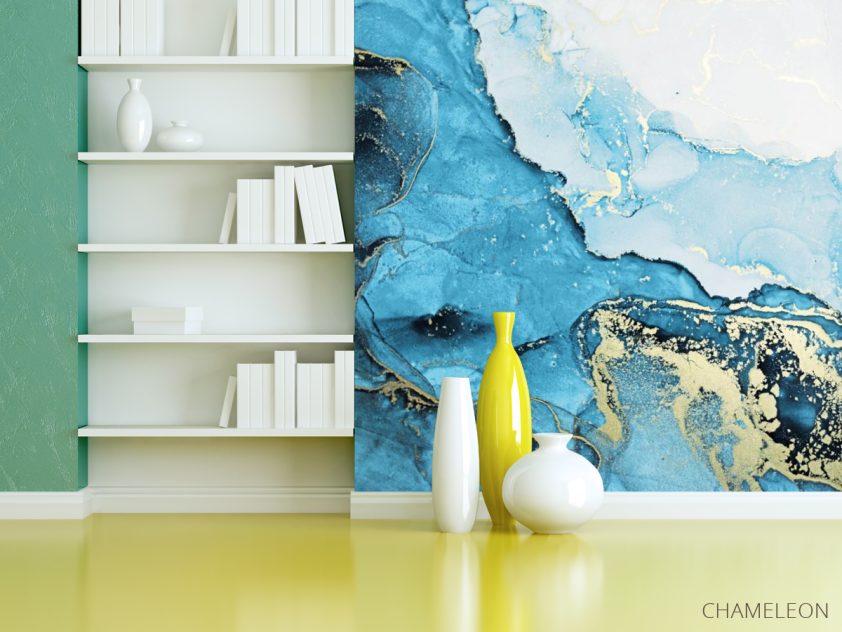 Фотошпалери Синій Fluid art - 3