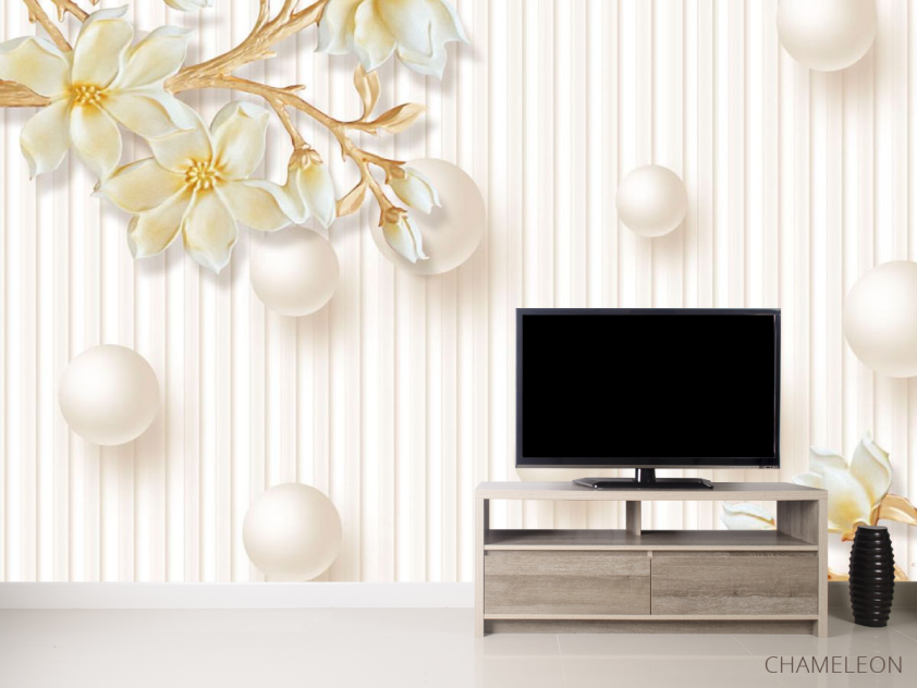 Фотообои Круги и стере цветы - 2