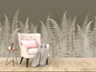 Фотообои Листья папоротнику хаки - 4