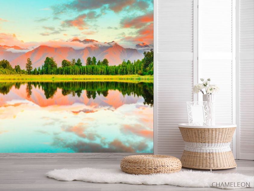 Фотошпалери Ялинки,гори, вода - 2