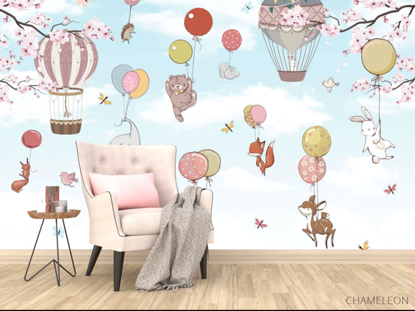 Фотообои Летящие звери на шарах - 4