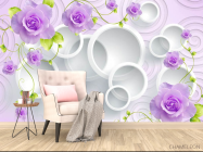 Фотообои розы на 3д фоне - 4