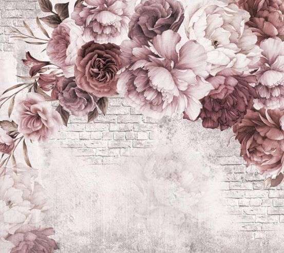 Фотообои Винтажные бордовые пионы Фотообои Винтажные бордовые пионы 22172