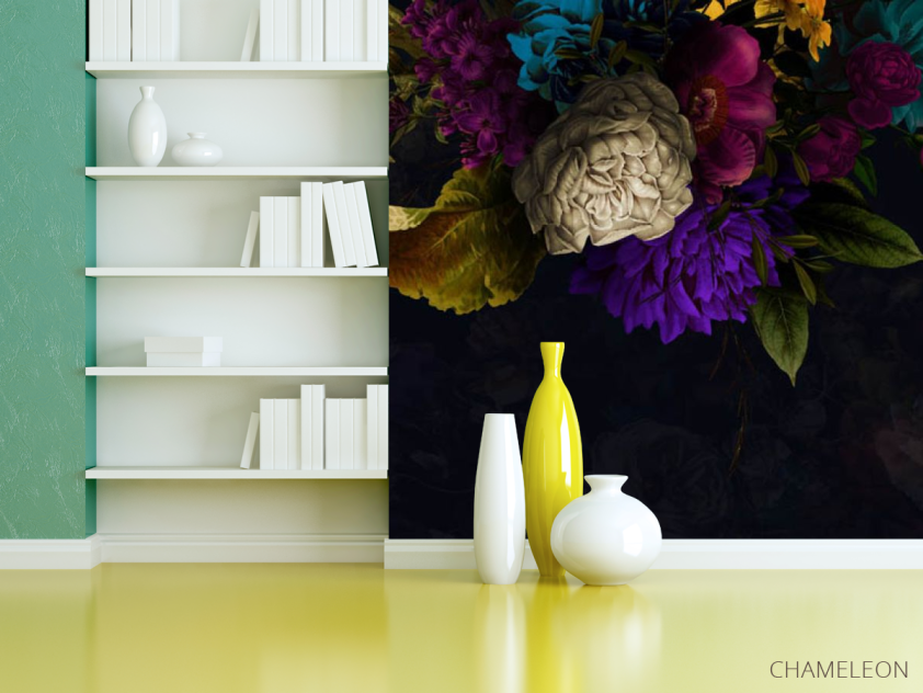 Фотошпалери квіти під стелею - 3