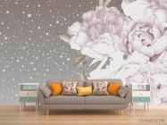 Фотообои Цветы на бежевом фоне - 1