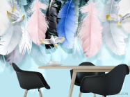 Фотошпалери різнокольорові пір'я - 1