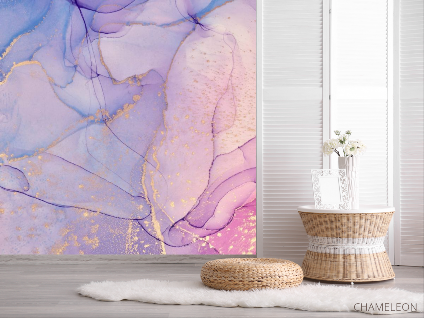 Фотошпалери рожево-фіолетовий Fluid art - 2