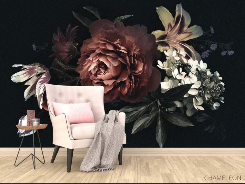 Фотообои Винтажный тёмный букет - 4