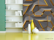 Фотошпалери геометрія сіра золото - 3