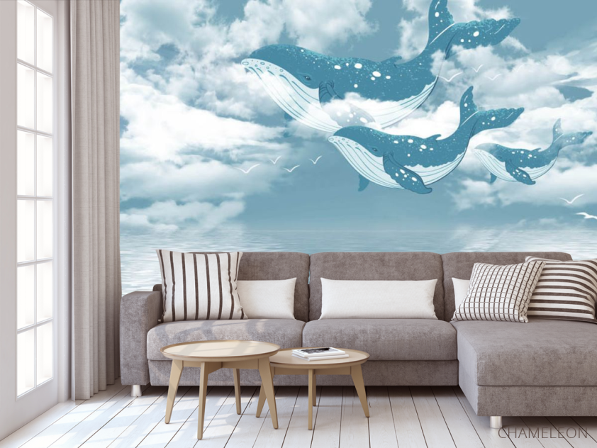 Фотообои синий кит - 3