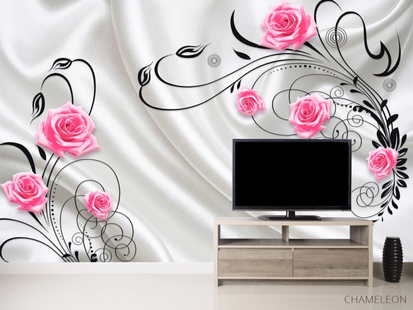 Фотообои Розы на атласе 3d - 2