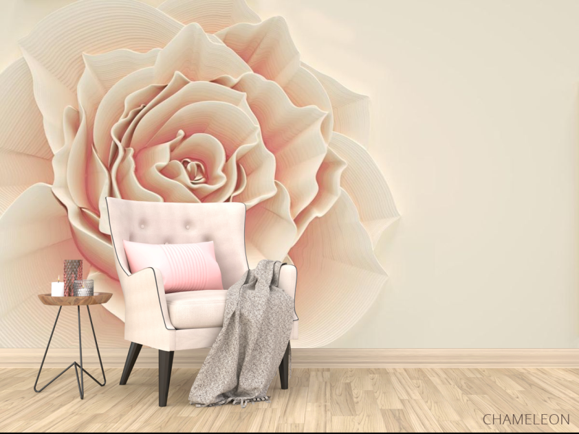 Фотообои Бежевая обьемная роза - 4