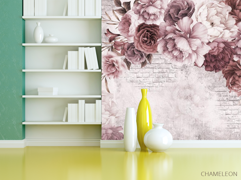 Фотошпалери Вінтажні бордові піони - 3