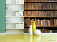 Фотошпалери коричневий книжкова шафа - 3