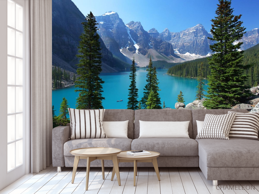 Фотообои большое озеро в горах - 3