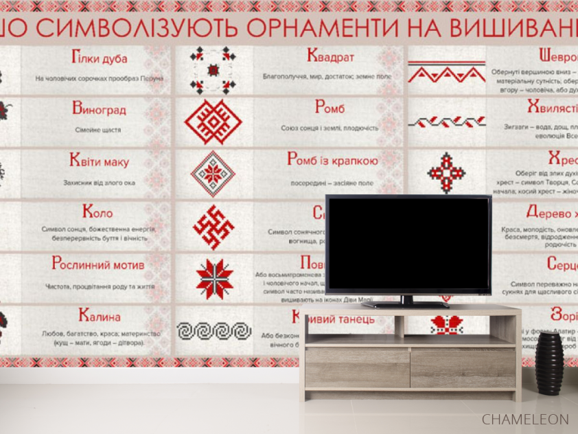 Фотообои символика орнамент вышиванки. - 2