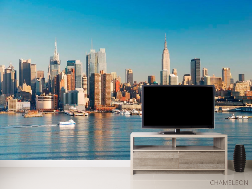 Фотообои Утренний город, причал - 2