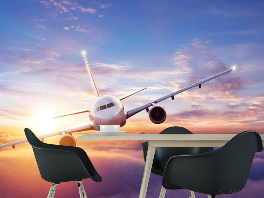 Фотошпалери літак і захід - 1