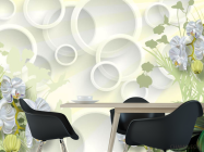 Фотошпалери квіти і кола 3д - 1